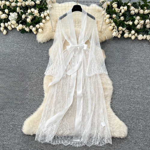 Accappatoio kimono pizzo