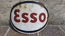Insegna Esso Bombata Smaltata