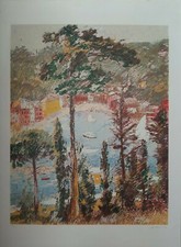 MICHELE CASCELLA "PORTOFINO" SERIGRAFIA MATERICA 70x100- GARANZIA INTERGRAFICA