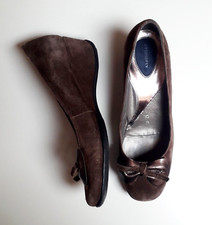 STONEFLY decollete con zeppa marroni in camoscio n. 38/39 scarpe pelle donna