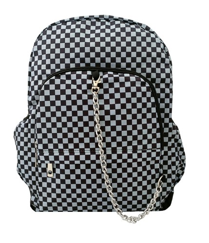 Zaino checker nero - nero, grigio