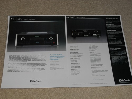 Mcintosh mcd500 sacd - mcintosh,