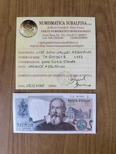 BANCONOTA LIRE 2000 GALILEO 1983 CARTA AZZURRINA certificata qFDS SUBALPINA