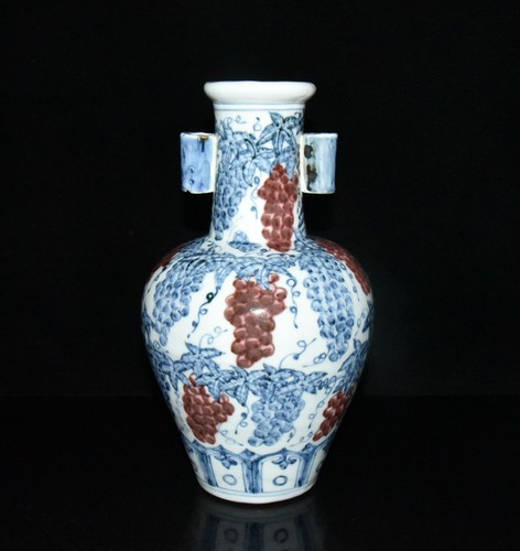 Antico vaso rosso in - 11,1",