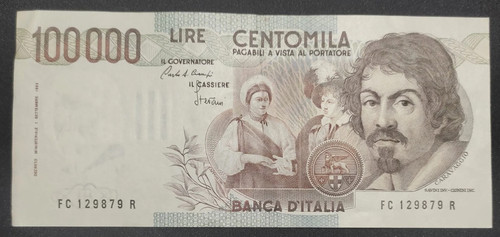 100000 lire caravaggio - caravaggio, 1°