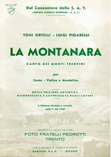 Spartito musicale La montanara Linea Melodica e Accordi per strumenti in DO