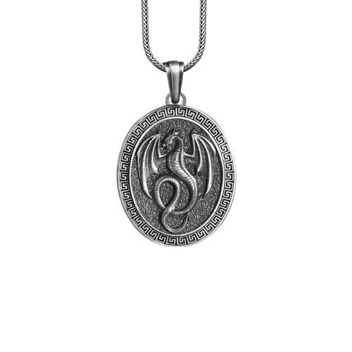 Collana drago argento sterling - collana,