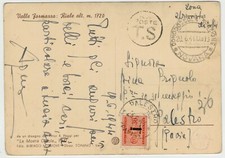 RSI 1944 cartolina Domodossola  Palestro Pavia segnatasse fascetto 30 cent