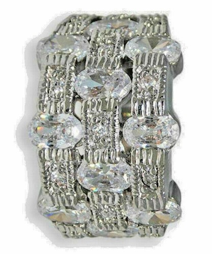 Anello argento fede larga - cz,