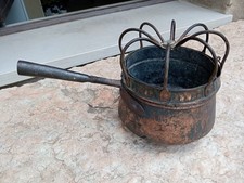 antico bracere in rame in patina