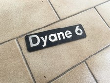 Citroen logo emblema scritta  Dyane 6 alluminio Badge Targhetta Targa Nero 2cv