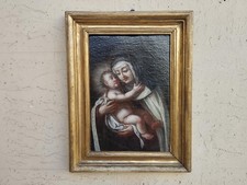 ANTICO XVII sec QUADRO DIPINTO OLIO SU TELA MADONNA CON BAMBINO CORNICE IN LEGNO