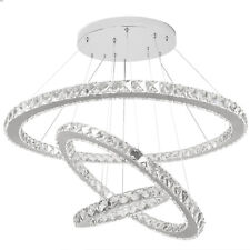 Lampadario di cristallo con 3 anelli regolabili a sospensione 30/50/70