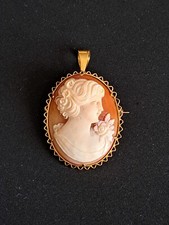 Spilla Ciondolo Cammeo oro giallo 750 - 18 KT - Vintage