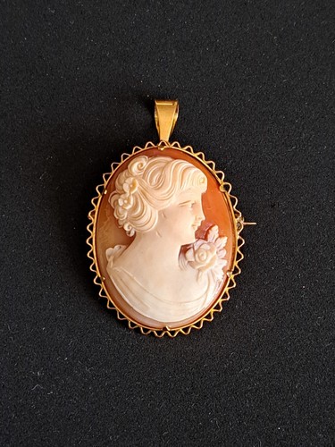 Spilla ciondolo cammeo oro - cammeo,
