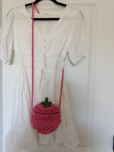 Borsa fragola all'uncinetto