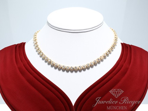 Collana tennis brillante oro