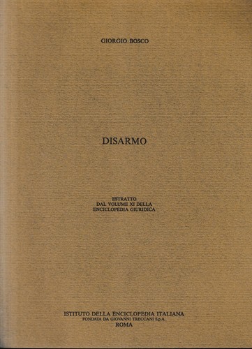 Disarmo estratto dal - estratto, volume
