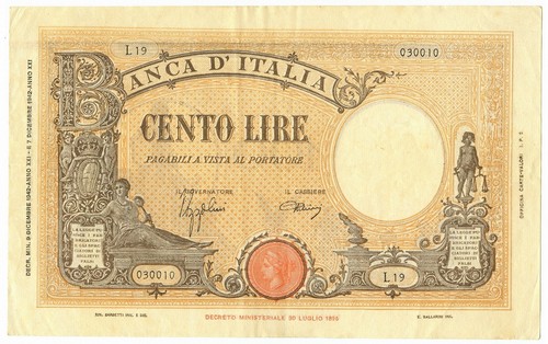 100 lire barbetti grande - 100,