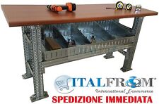 Banco Lavoro Bancone da Lavoro Robustissimo 150x60x105 cm Vaschette Portaoggetti
