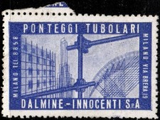 ER10342 Erinnofilo Pubblicitario: Ponteggi Tubolari Dalmine-Innocenti- Milano