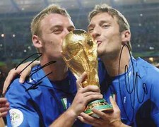 FRANCESCO TOTTI DANIELE DE ROSSI Foto Autografata PROOF Soccer Signed Photo