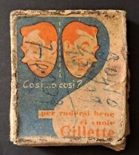 SCATOLA VUOTA CERINI FIAMMIFERI PUBBLICITARIA LAMETTA RASOIO GILLETTE 