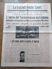 TRAGEDIA DI SUPERGA INCIDENTE TORINO CALCIO GAZZETTA DELLO SPORT 5 MAGGIO 1949