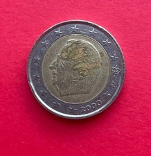 Moneta rara da 2 euro 2000 Belgio Re Alberto II