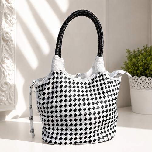 Borsa donna intrecciata bianca - borsa,
