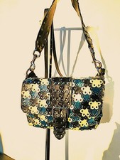 RED Valentino Flower Puzzle, borsa a spalla colore bianco/nero/blu
