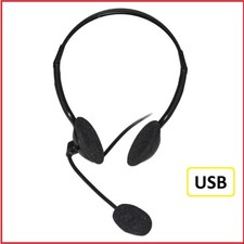 Cuffie con Microfono per pc USB con filo e cavo stereo cuffiette ps4 xbox gaming