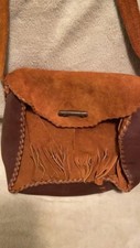 Borsa con frange pelle cuoio e camoscio leather handmade bag