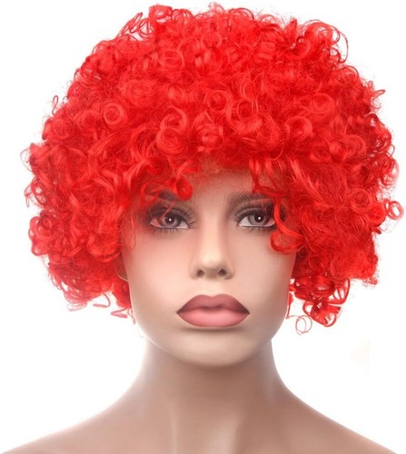 Parrucca rossa afro discoteca