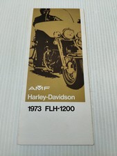 Harley Davidson FLH 1200 de 1973 GB Prospectus Catalogue Brochure Moto