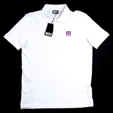Polo Diesel Uomo L Bianca Logo