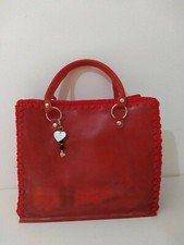 BORSA DONNA SPIAGGIA MARE FATTA A MANO IN PVC CON CIONDOLO