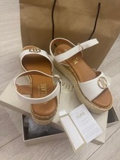 Sandalo platform Alviero Martini originale bianco con logo oro (IL Classe)