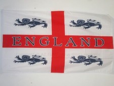 BANDIERA INGHILTERRA 4 LEONI 150x90cm - BANDIERA INGLESE - CROCE DI SAN GIORGIO