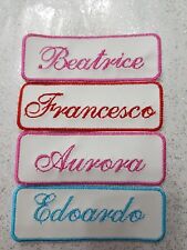 Toppe patch nome ADESIVE per bavette corredi scuola asilo bagno 6 pezzi