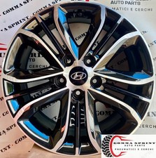 4 CERCHI IN LEGA ORIGINALI RAGGIO 17 HYUNDAI NERO LUCIDO DIAMANTATO