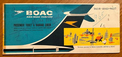 Boac biglietto aereo vintage - aereo,