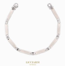 Bracciale uomo targhe semi rigido oro bianco 18kt