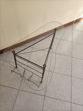 Modernariato -  Tavolino Da Caffè Metallo - Piano In Vetro Sagomato - Anni 70/80