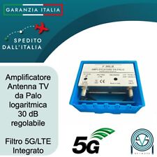 Amplificatore antenna TV logaritmica da palo filtro LTE/5G 30 dB regolabile 