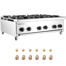 Fornello a Gas Commerciale Con 6 Fuochi Piano Di Lavoro Piano Cottura Propano