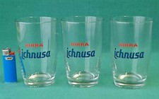 SET 3 VECCHI RARI BICCHIERI IN VETRO BIRRA ICHNUSA 250 ML VINTAGE ANNI '60. AF76