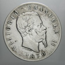 REGNO D'ITALIA 5 LIRE 1870