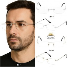 OCCHIALI DA VISTA GRADI 0 RIMLESS UV400 ELEGANZA E COMFORT LENTI TRASPASPARENTI