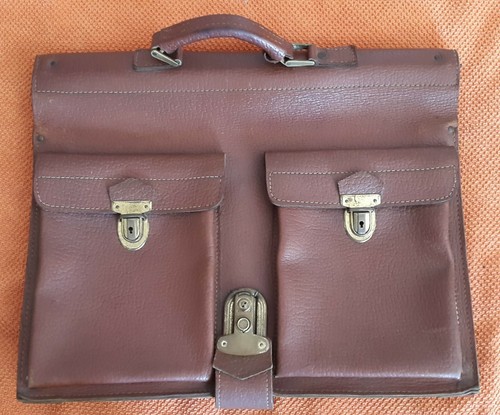 Antica borsa cuoio cartella